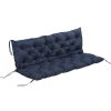 Outdoor Seat Pads 3 Seater Bench Swing Chair Replacement Cushions Backrest Dark Blue