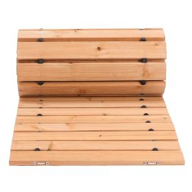 Wooden Garden Pathway, 8 ft L x 17 in W, Non-Slip Straight Garden Walkway, Roll Out Cedar Outdoor Walkway Path with Wire Rope Connection, Decorative G