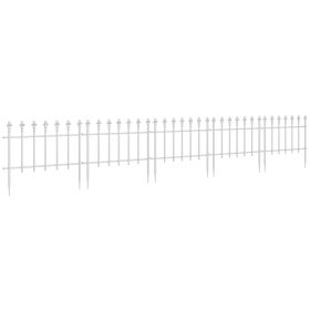 Decorative Garden Border Panels 5 Pack Flower Bed Edging White Yard Fencing