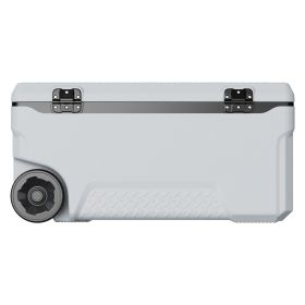 Portable Cooler, 74 QT Wheeled Cooler with Ice Retention, Heavy-Duty Handles and Cup Holder, Lightweight Rigid Material Insulated Portable Cooler, Sui