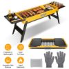 Portable Folding Charcoal Grill Stainless Steel Camping BBQ Grill with Side Panels Compact Tabletop Barbecue Grill with Carry Handle for Picnic Backya