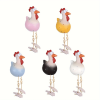 5 PCS Resin Rooster Outdoor Statues, Fun Design, Waterproof & Fade-Resistant, Perfect for Yard, Garden & Balcony Decoration