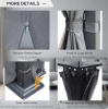 Black 10' X 10' Patio Gazebo Outdoor Canopy Shelter with Netting & Curtains Vented Roof for Garden Lawn Backyard And Deck
