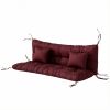 4-Piece Back and Seat Cushion Pillows Replacement and Pillows, Patio Chair Cushions Set with Ties, Wine Red
