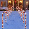 Christmas Decorations Outdoor, 10 Pcs Candy Cane Lights, 21'' Solar Pathway Lights with 8 Lighting Modes, Waterproof Garden Lights for Christmas Patio