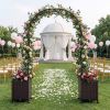 Garden Arch Trellis with 2 Self-watering Planter Boxes for Party Yard Lawn
