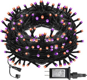 DAZZLE BRIGHT Halloween 300 LED String Lights, 100FT String Lights with 8 Lighting Modes, Halloween Decorations for Party Carnival Supplies, Outdoor Y