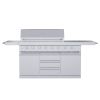 Large 8-Burner Outdoor BBQ Grill, 304 Food-Grade Stainless Steel, Electronic Ignition with Universal Wheels