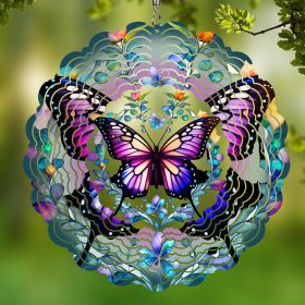 Wind Spinners Outdoor Butterfly -Birthday Gifts for Women Mom, Hanging Wind Sculptures Wind Spinners, 12 inch 3D Wind Spinner for Garden Decor for Out
