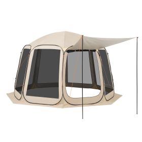 Screen House Tent, 12 x 11 ft, 10-12 Person Pop Up Screen Tent with Extended Awning, Portable Screened in Canopy with Carry Bag, Netting Sides