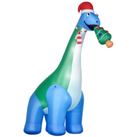 11FT Long Christmas Inflatables Outdoor Decorations Dinosaur with Christmas Tree in Mouth, Blow-Up LED Yard Christmas Decor, Waterproof