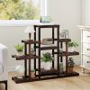 Indoor Outdoor Wood Plant Stand Multi-Tiered Corner Plant Shelf Flowerpot Holder