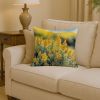 Nebraska Goldenrod in Watercolor Throw Pillow Machine Washable, Indoor Outdoor Decorative Pillow for Couch, Bed or Patio, 14Hx14W