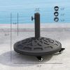 Round Patio Umbrella Base with Wheels, 46 lbs Resin Umbrella Stand Base