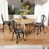 Patio Chair Cushions Set of 4 Round Seat Cushions for Dining Bistro Chairs Machine Washable, 15" x 15" x 3", Dark Gray