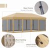 Outdoor Entertaining: 10x20' Beige Pop-Up Canopy Tent with Netting Sidewalls