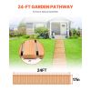 Wooden Garden Pathway, 24 ft L x 17 in W, Non-Slip Straight Garden Walkway, Roll Out Cedar Outdoor Walkway Path with Wire Rope Connection, Decorative