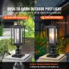 2 Pack Dusk to Dawn Outdoor Post Light, 17.72 in, Waterproof Lamp Post Light Fixtures with 3.5 in Pier Mount Base Glass Shade
