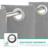 Grey Polyester 50 in. W x 96 in. L Outdoor Thermal Tab Top Blackout Curtain (Set of 2), Silencer clip