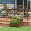 Wooden Wagon Planter Box 3-Tier Raised Garden Bed for Vegetables Flowers Herbs