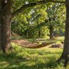 2-Person Polyester Caribbean Hammock with Hardwood Spreader Bars, 600lbs Weight Capacity Double Hammock for Patio Garden-Khaki