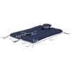 Tufted Bench Cushions & Throw Pillows, Outdoor Replacement Bench Seat Pad, Back Cushion & 2 Pillows, Blue
