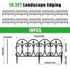 10 Packs Garden Decorative Lawn Edging Border PP Garden Fence Panels Easy Assembly Outdoor Flower Bed Landscape Fencing No-Dig Spikes with Gloves Tota