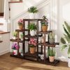 Indoor Outdoor Wood Plant Stand Multi-Tiered Corner Plant Shelf Flowerpot Holder