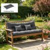 Charcoal 59 inch tufted cushion and pillow, replaceable cushion backrest for 2 pillows