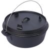 Pre-Seasoned Cast Iron Dutch Oven With Skillet Lid, Outdoor Camping Deep Pot for Camping Fireplace Cooking BBQ Baking Campfire, With Iron Pot Rack, 12