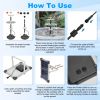 Solar Powered Fountain with 2200mAh Battery Backup, IP68 Waterproof Solar Water Fountain Pump , 2 Water Modes, Adjustable Height & 3 Nozzles