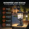 2 Pack Dusk to Dawn Outdoor Post Light, 15.75 in, Waterproof Lamp Post Light Fixtures with 5.5 in Pier Mount Base Glass Shade