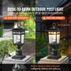 2 Pack Dusk to Dawn Outdoor Post Light, 15.75 in, Waterproof Lamp Post Light Fixtures with 5.5 in Pier Mount Base Glass Shade