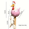 5 PCS Resin Rooster Outdoor Statues, Fun Design, Waterproof & Fade-Resistant, Perfect for Yard, Garden & Balcony Decoration