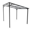 Outdoor Pergola 8' x 10' Metal Inclined Roof Pergolas Waterproof Wall-mounted iron sheet shed Gazebo for Patio,Garden,Yard