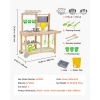Mud Kitchen, Outdoor Mud Kitchen for Kids, Wood Outdoor Play Kitchens with Spoons, Sink, Sunshade Canopy, Swivel Wheels, Cookware Pots and Accessories