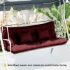 4-Piece Back and Seat Cushion Pillows Replacement and Pillows, Patio Chair Cushions Set with Ties, Wine Red
