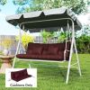 4-Piece Back and Seat Cushion Pillows Replacement and Pillows, Patio Chair Cushions Set with Ties, Wine Red