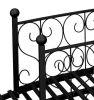 Black 7 'arched garden bridge with side railing decoration curved pedestrian overpass