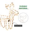 LED Christmas Reindeer and Sleigh Decoration 35 Warm White Lights Steel Frame for Yard Indoor Outdoor