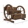 Wooden Wagon Planter Box 3-Tier Raised Garden Bed for Vegetables Flowers Herbs