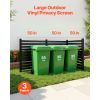 3 Panels Outdoor Privacy Screen, 50 x 48 in Air Conditioner Fence with 27.6 in Ground Stakes, Pool Equipment Enclosure, Vinyl Privacy Fence