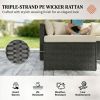 3-piece terrace furniture set, outdoor furniture set, garden set, beige