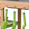 Mud Kitchen, Outdoor Mud Kitchen for Kids, Wood Outdoor Play Kitchens with Spoons, Sink, Sunshade Canopy, Swivel Wheels, Cookware Pots and Accessories