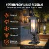 2 Pack Dusk to Dawn Outdoor Post Light, 17.72 in, Waterproof Lamp Post Light Fixtures with 3.5 in Pier Mount Base Glass Shade