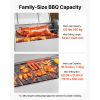 Rotisserie Grill, 38W BBQ Outdoor Pig & Lamb Spit Roaster, Charcoal Spit Roaster with 132 LBS Capacity, Wheels & 4-Level Height