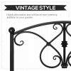 Garden Bridge 3.3FT, Decorative Classic Backyard Pond Bridge with Safety Railings Black
