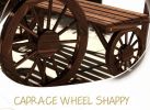Outdoor Furniture Set for 4 Wagon Wheel Design Carbonized Patio Table And Chairs for Backyard Garden
