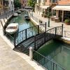 Black 7 'arched garden bridge with side railing decoration curved pedestrian overpass