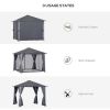 10' x 10' Patio Gazebo, Outdoor Gazebo Canopy Shelter with Netting & Curtains, Vented Roof, for Garden, Lawn, Backyard and Deck, Dark Gray